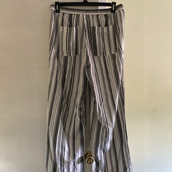 Land and Sea Linen Stretch Blend Wide Leg Pants Adjustable Stretch Waist - Picture 7 of 14